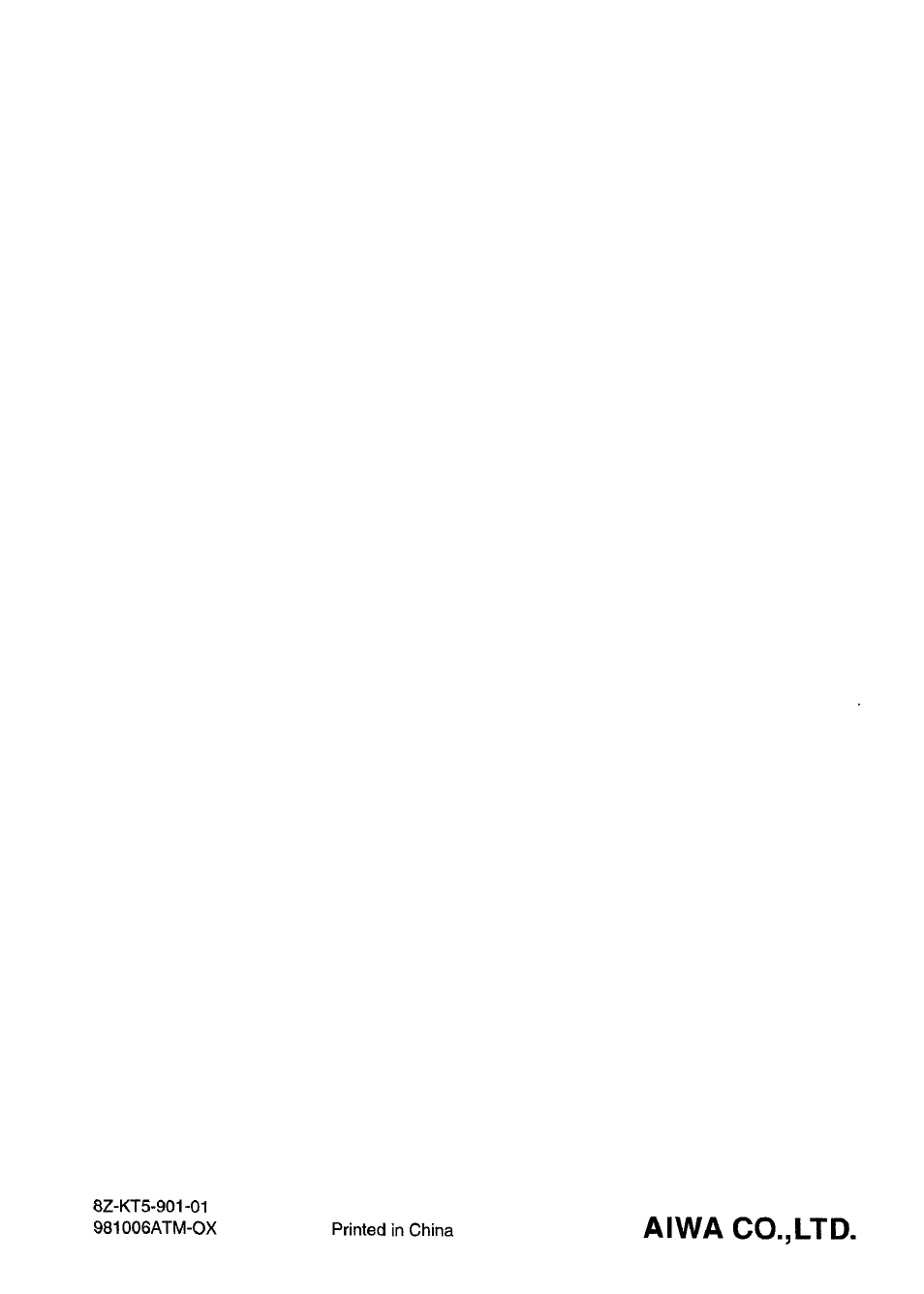 Aiwa co.,ltd | Aiwa CT-FX929M m User Manual | Page 56 / 56