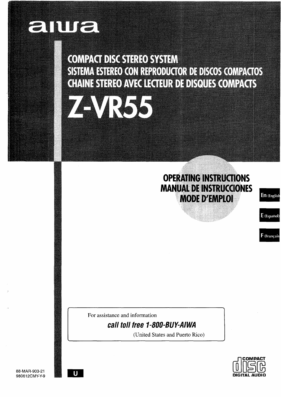 Aiwa Z-VR55 User Manual | 68 pages