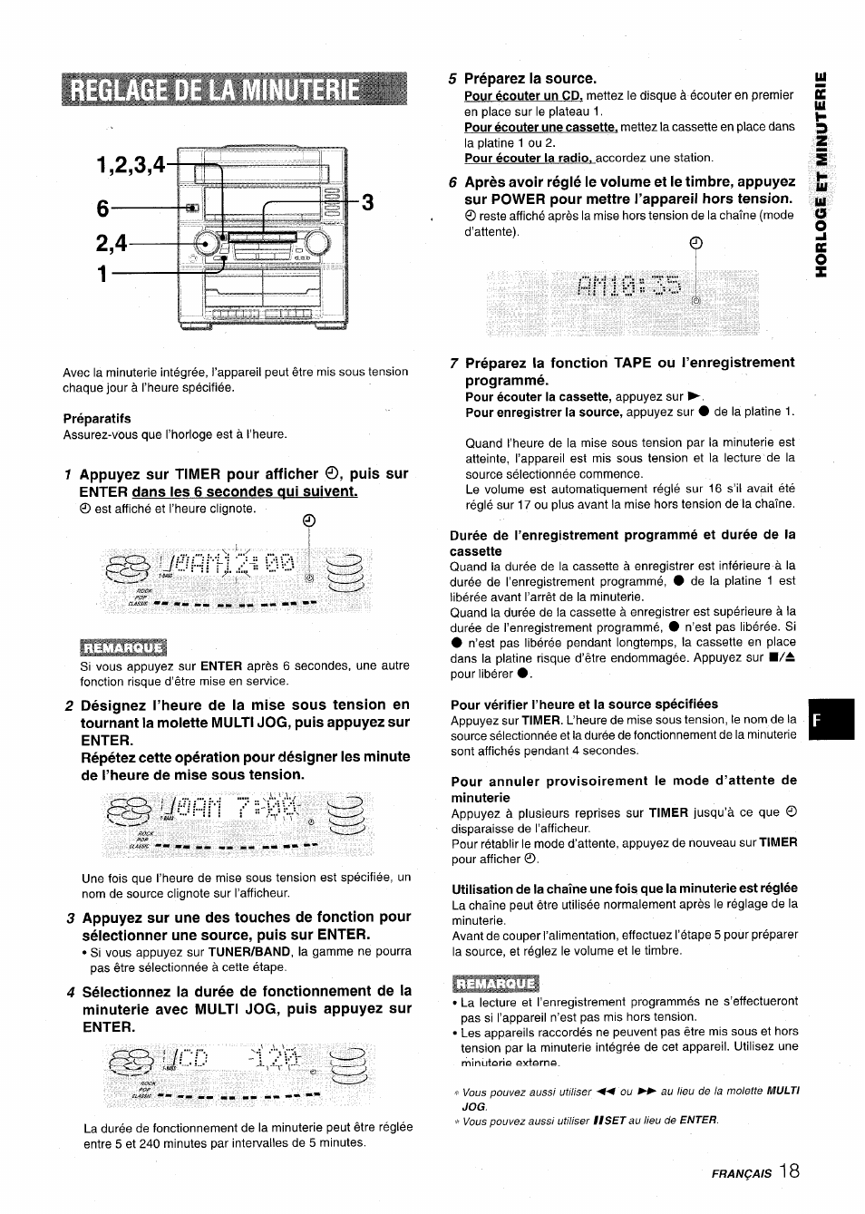 Préparatifs, Pour vérifier l’heure et la source spécifiées | Aiwa Z-VR55 User Manual | Page 63 / 68