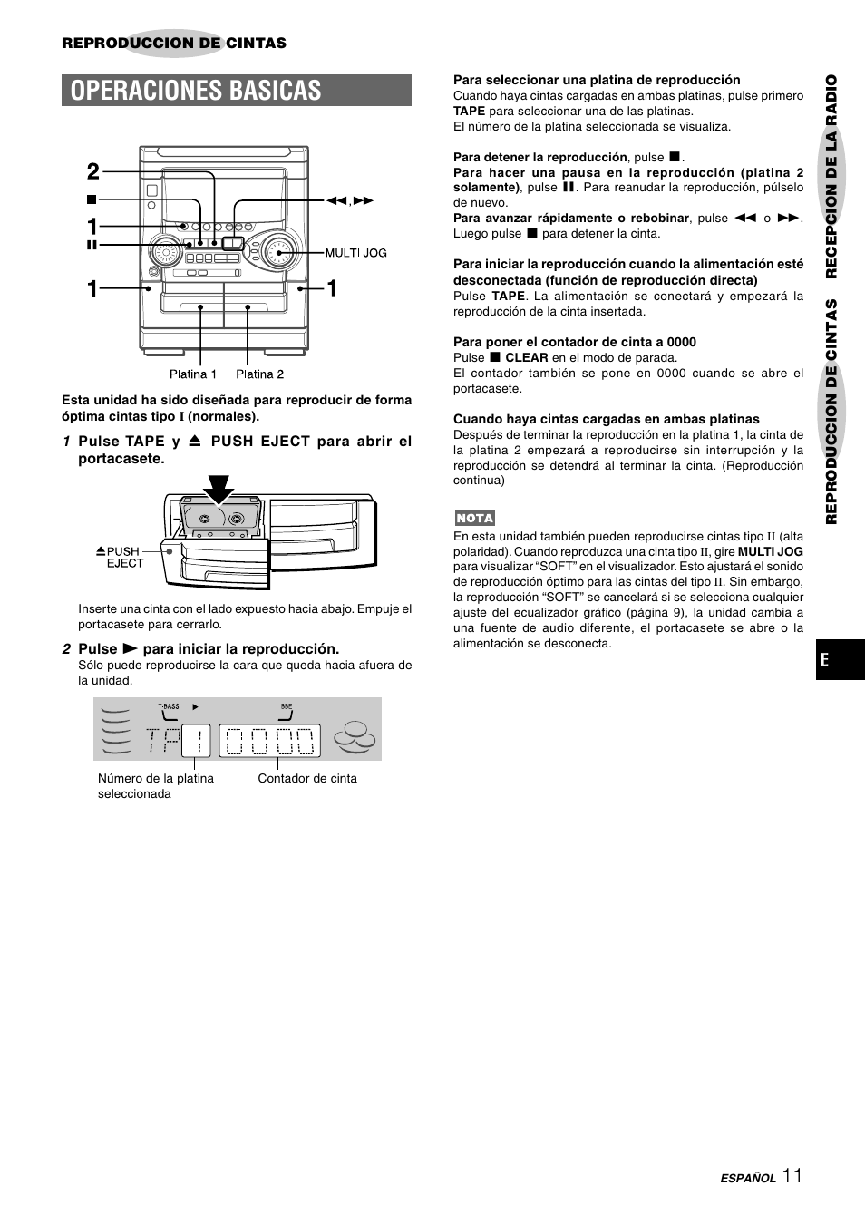 Operaciones basicas | Aiwa NSX-HMT25 User Manual | Page 36 / 74