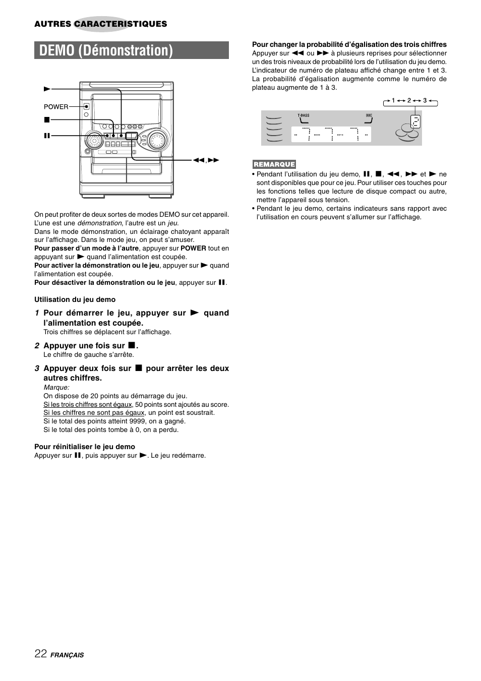 Demo (démonstration) | Aiwa NSX-HMT25 User Manual | Page 71 / 74