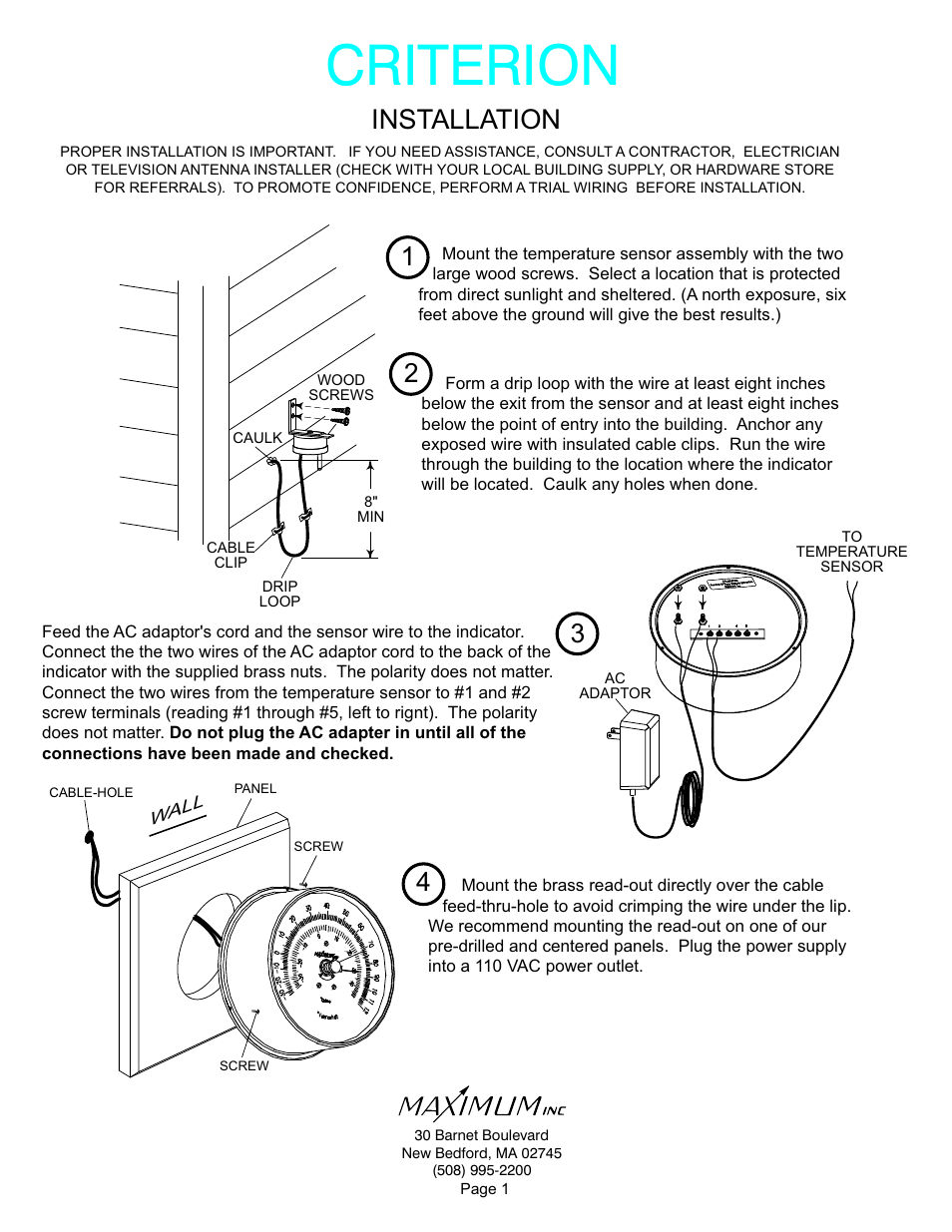 Maximum Criterion User Manual | 4 pages