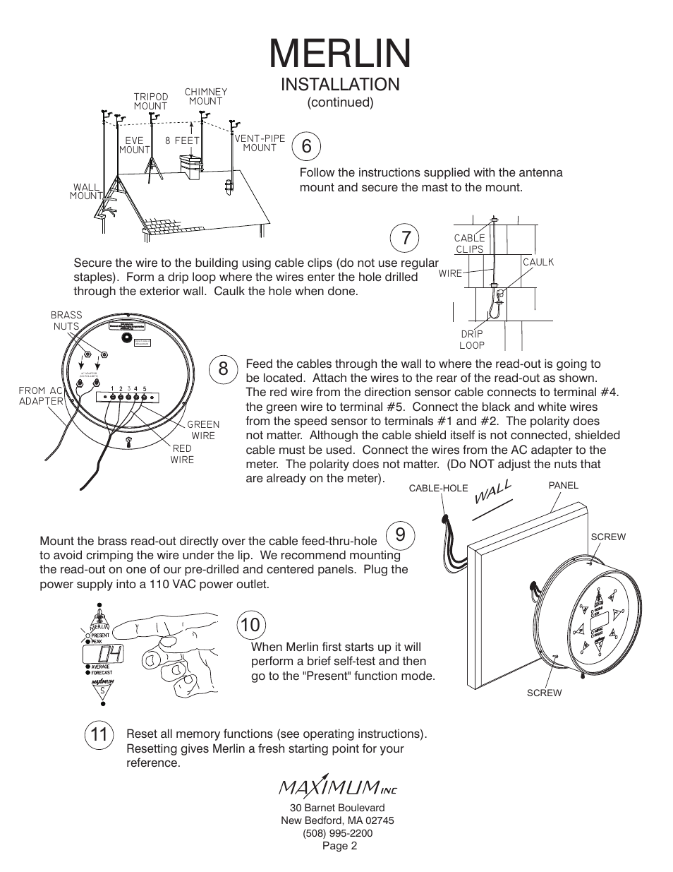 Merlin, Installation | Maximum Merlin User Manual | Page 2 / 9