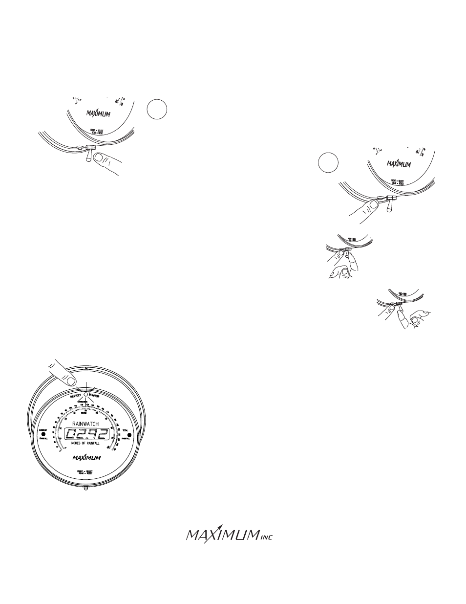 Rainwatch, Operation battery monitor | Maximum Rainwatch (pre-2012) User Manual | Page 3 / 6