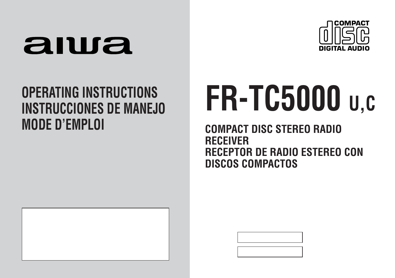 Aiwa FR-TC5000 User Manual | 48 pages