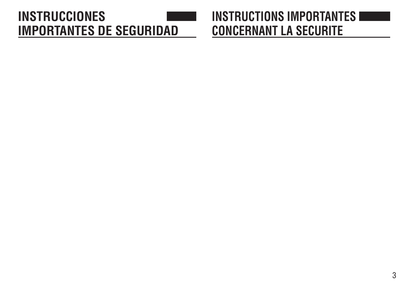 Instrucciones importantes de seguridad, Instructions importantes concernant la securite | Aiwa FR-TC5000 User Manual | Page 3 / 48