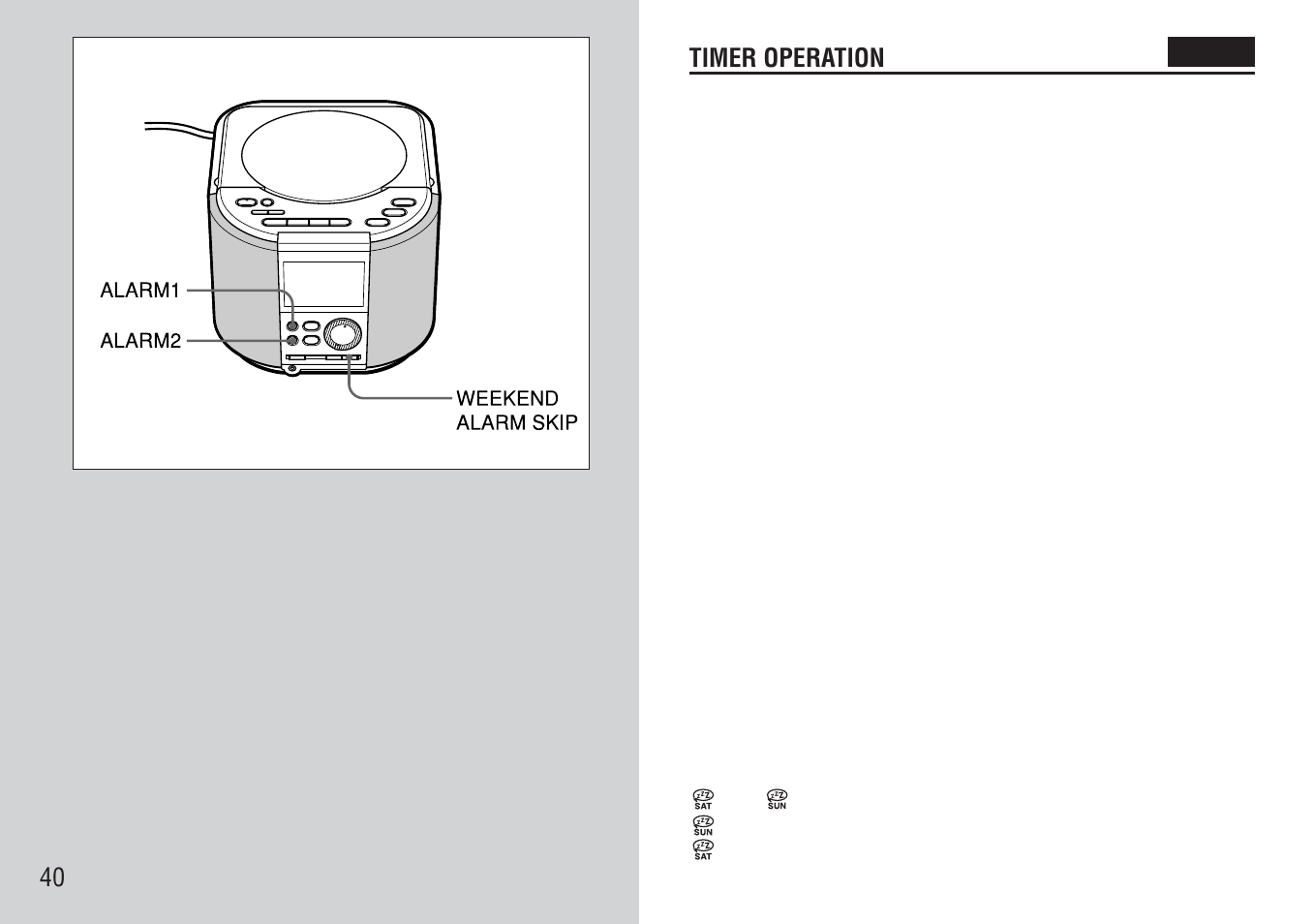 Timer operation | Aiwa FR-TC5000 User Manual | Page 40 / 48