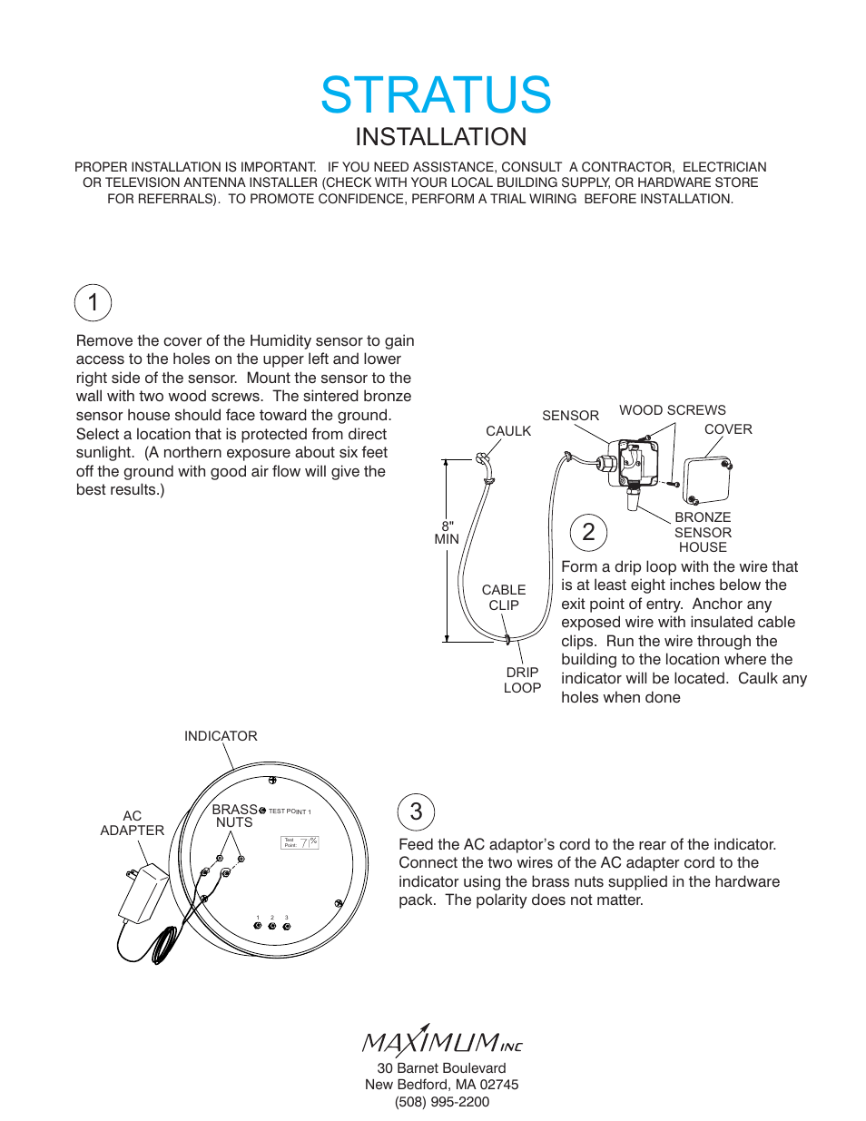 Maximum Stratus User Manual | 8 pages