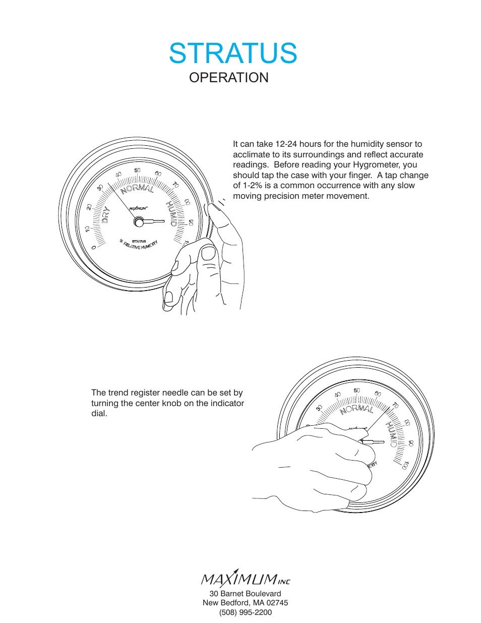 Stratus, Operation | Maximum Stratus User Manual | Page 3 / 8