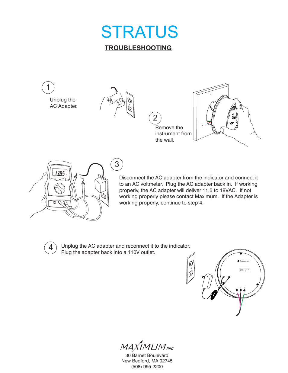 Stratus, Troubleshooting | Maximum Stratus User Manual | Page 5 / 8
