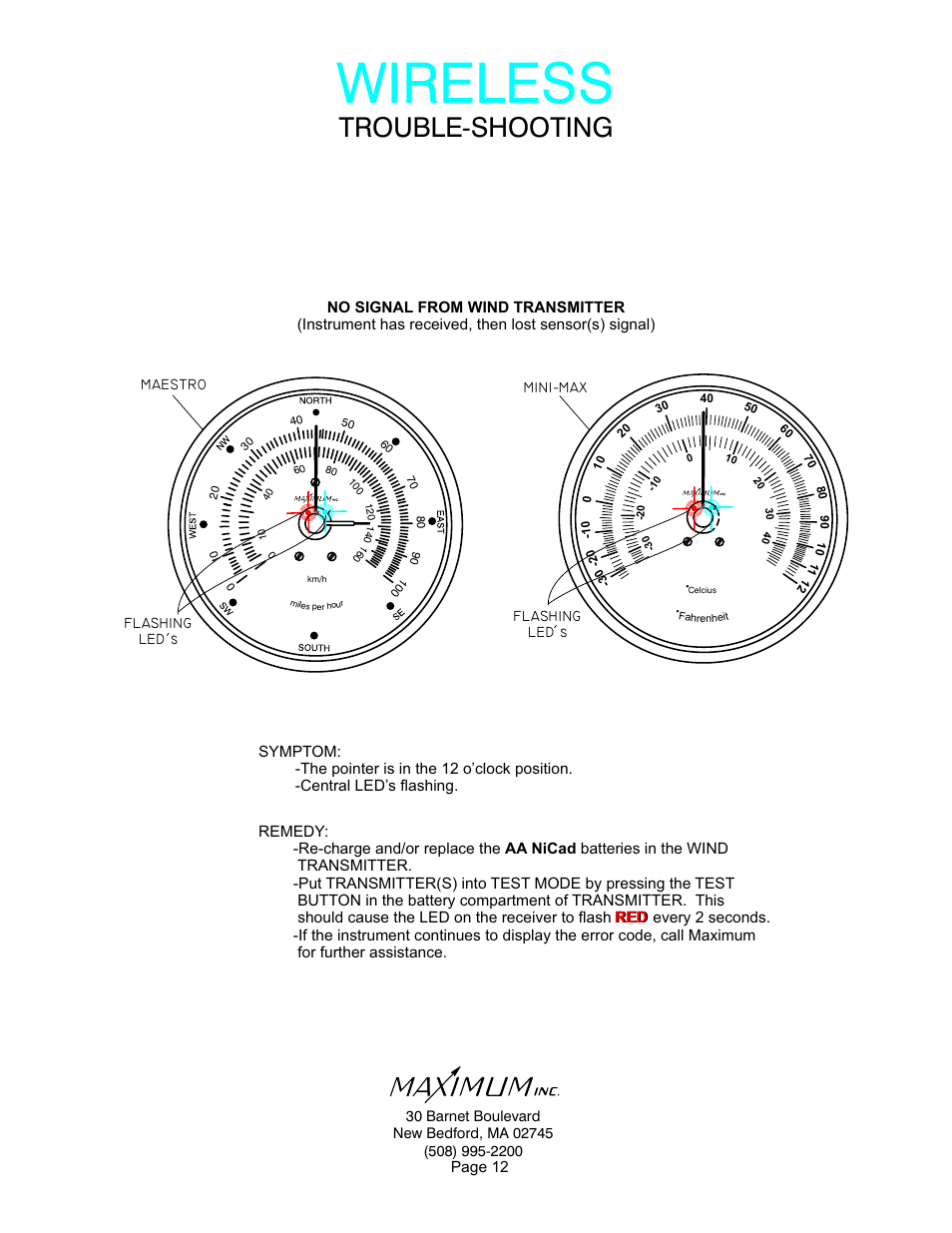 Wireless, Trouble-shooting | Maximum Wireless Maestro User Manual | Page 12 / 16