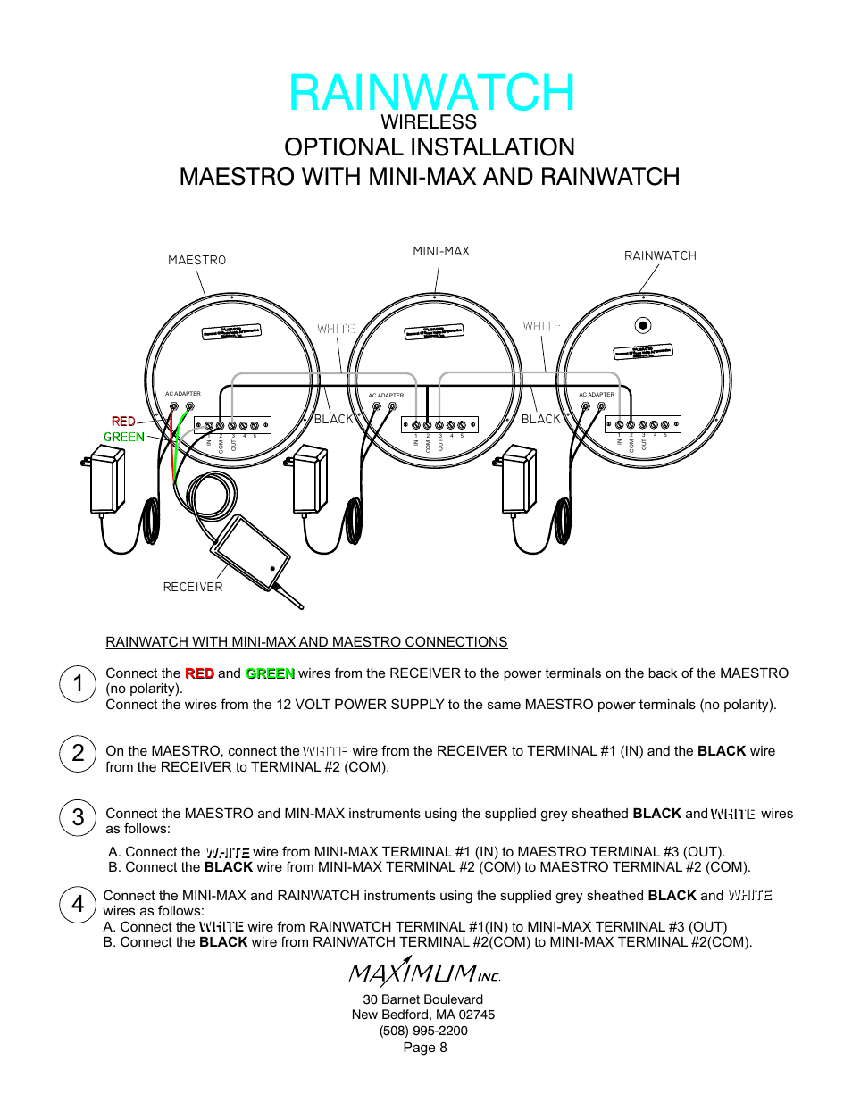 Rainwatch, Wireless | Maximum Wireless Maestro User Manual | Page 8 / 16