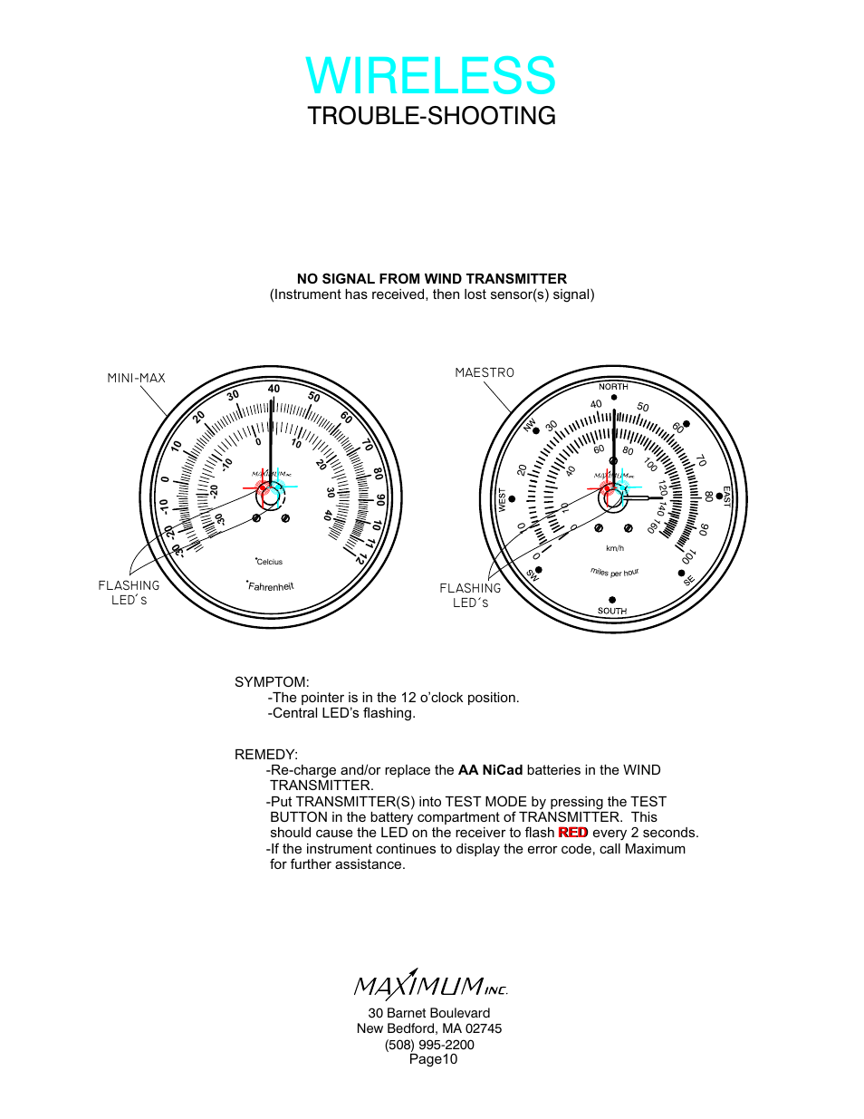 Wireless, Trouble-shooting | Maximum Wireless Mini-Max User Manual | Page 10 / 14