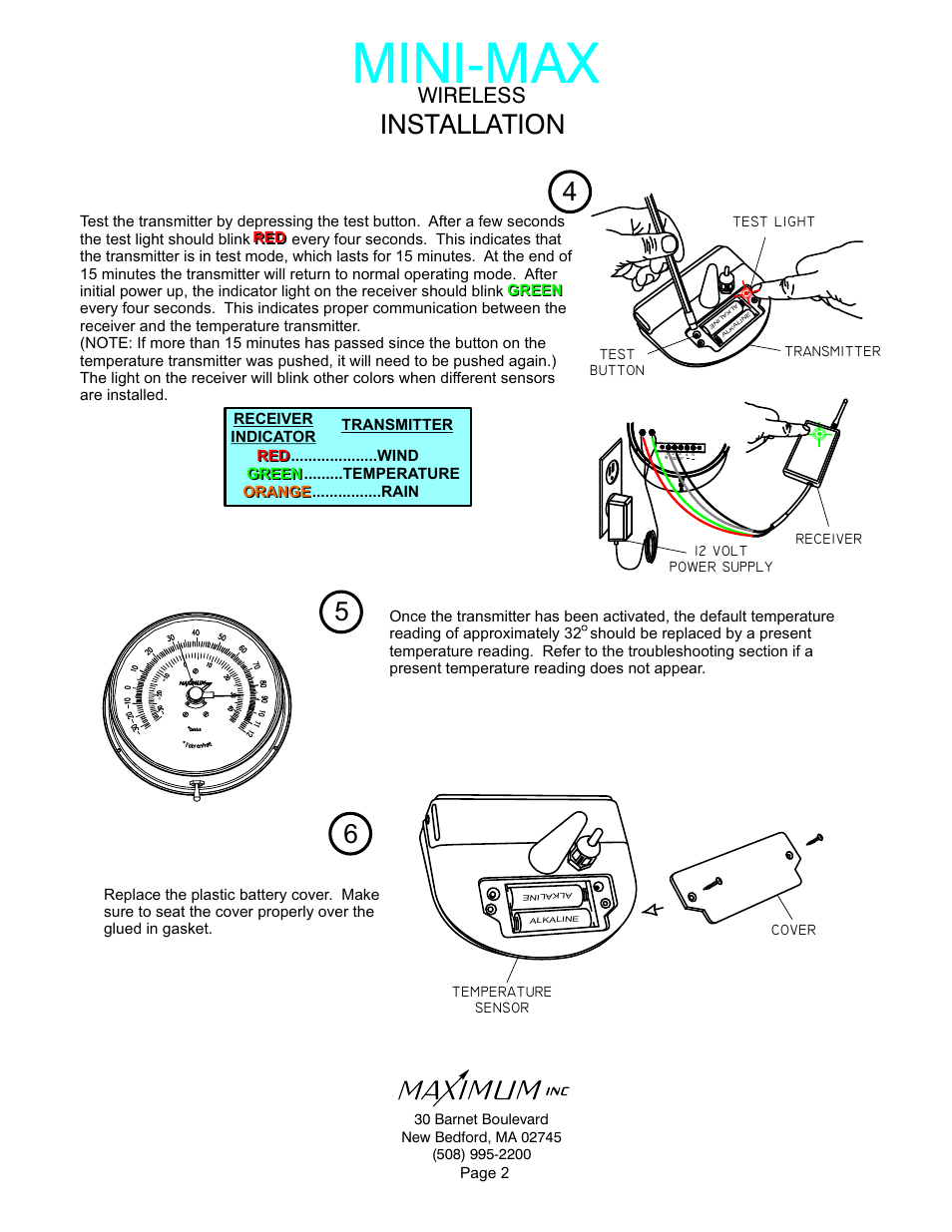 Mini-max, Installation, Wireless | Maximum Wireless Mini-Max User Manual | Page 2 / 14