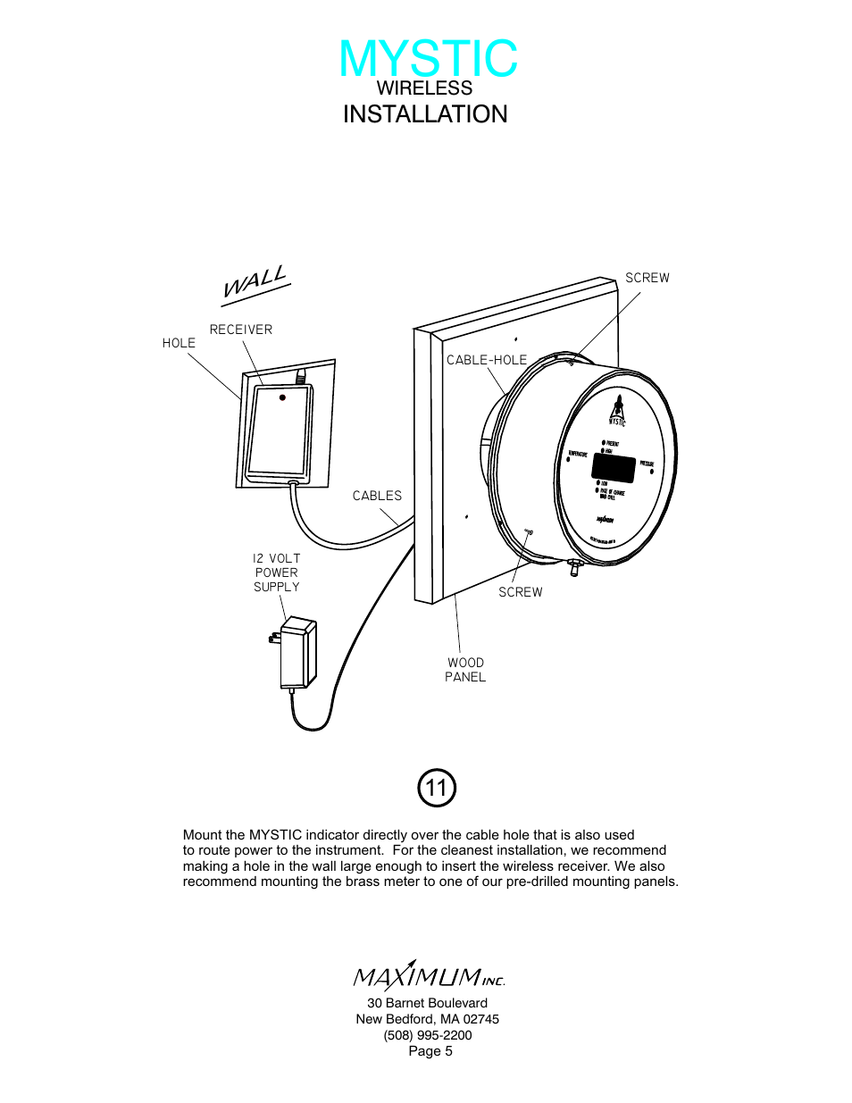 Mystic, Installation, Wll a | Maximum Wireless Mystic User Manual | Page 5 / 17