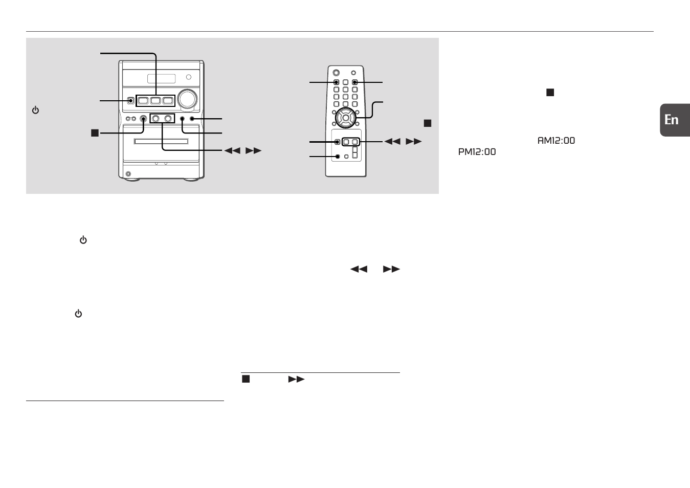 Adjustments before operation, Setting the clock, Power | Aiwa XR-EM20 User Manual | Page 7 / 20