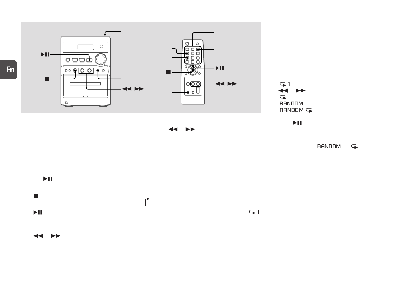 Cd operations, Playing a cd, Random/repeat play | Aiwa XR-EM20 User Manual | Page 8 / 20