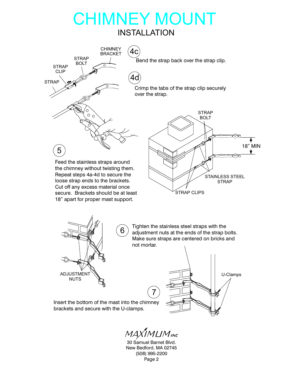 Chimney mount, Installation | Maximum Chimney Mount User Manual | Page 2 / 2