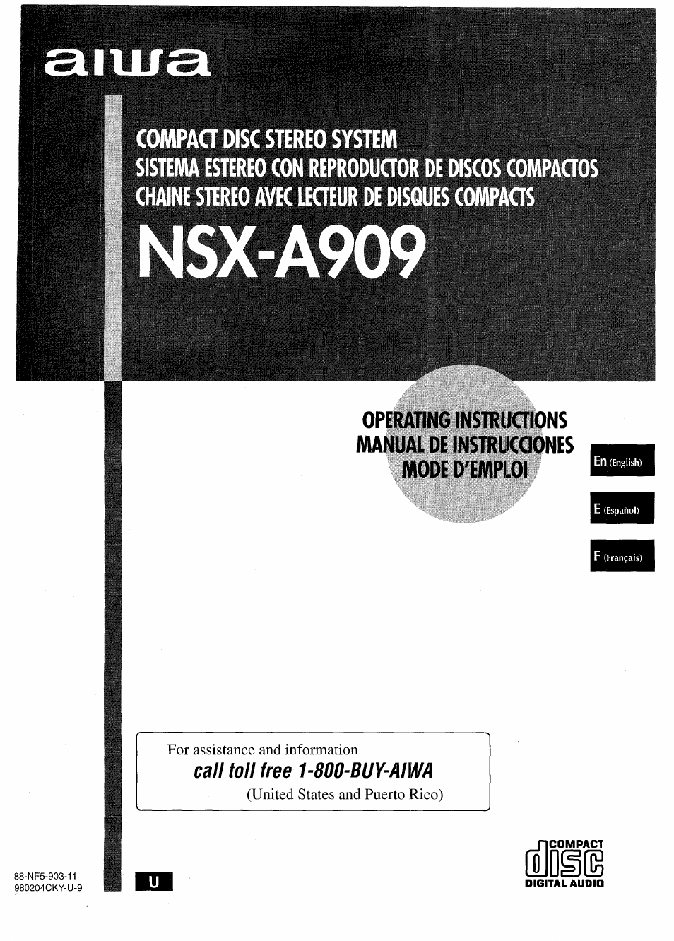 Aiwa NSX-A909 User Manual | 88 pages