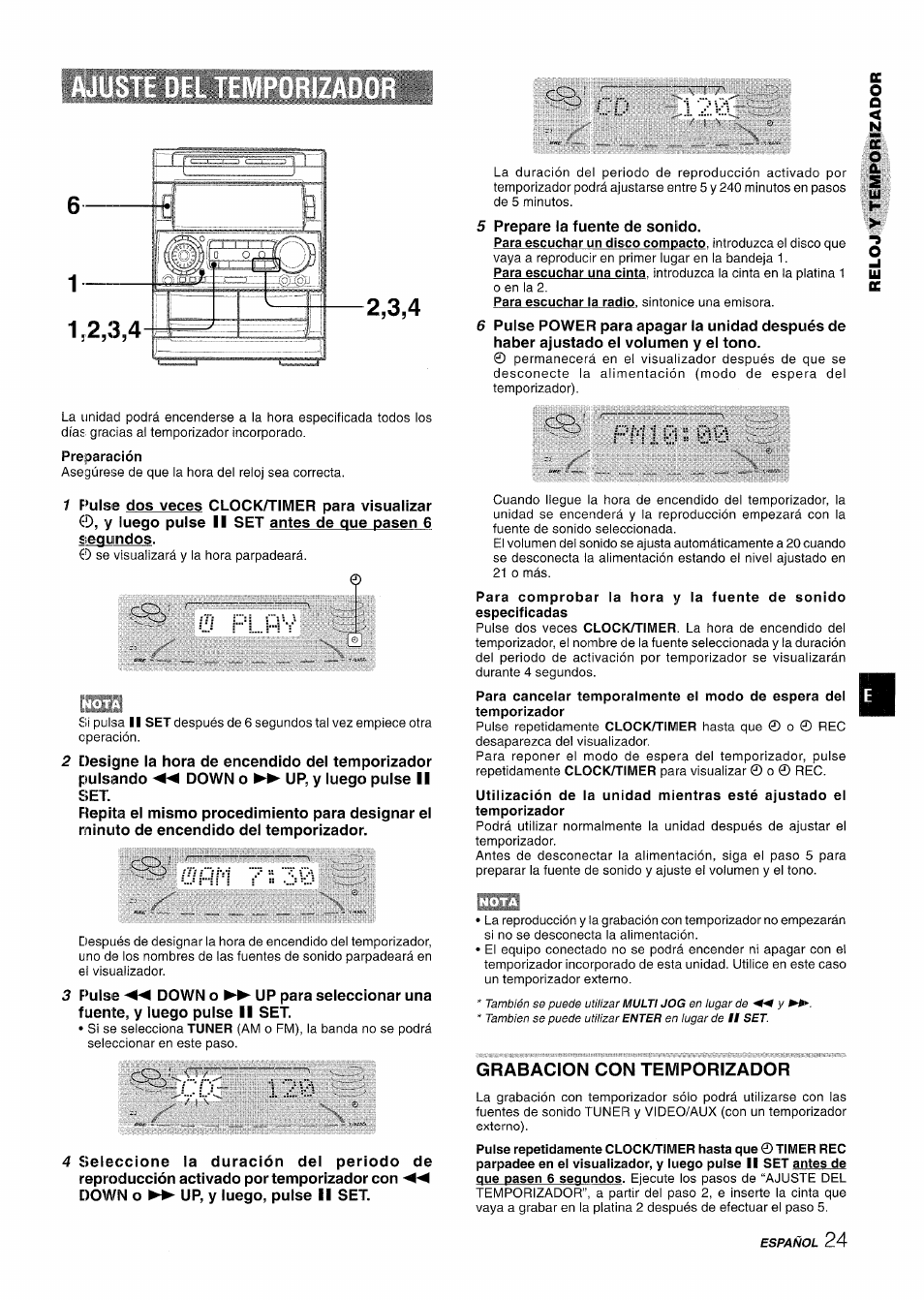 0 pl.qs, Grabacion con temporizador, Cd 123 | Pnl0-i 33 | Aiwa NSX-A909 User Manual | Page 53 / 88