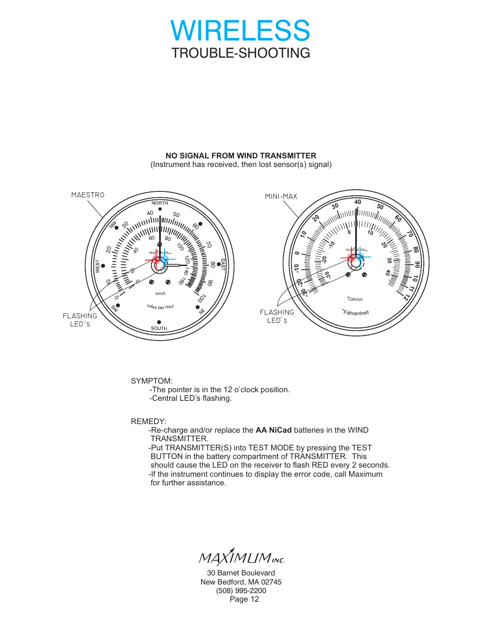 Wireless, Trouble-shooting | Maximum Wireless Maestro (2006-2012) User Manual | Page 12 / 16