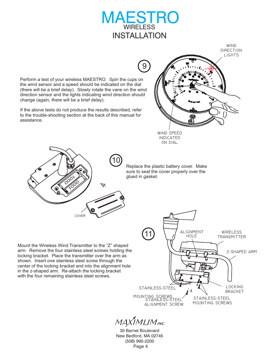 Maestro, Installation, Wireless | Maximum Wireless Maestro (2006-2012) User Manual | Page 4 / 16