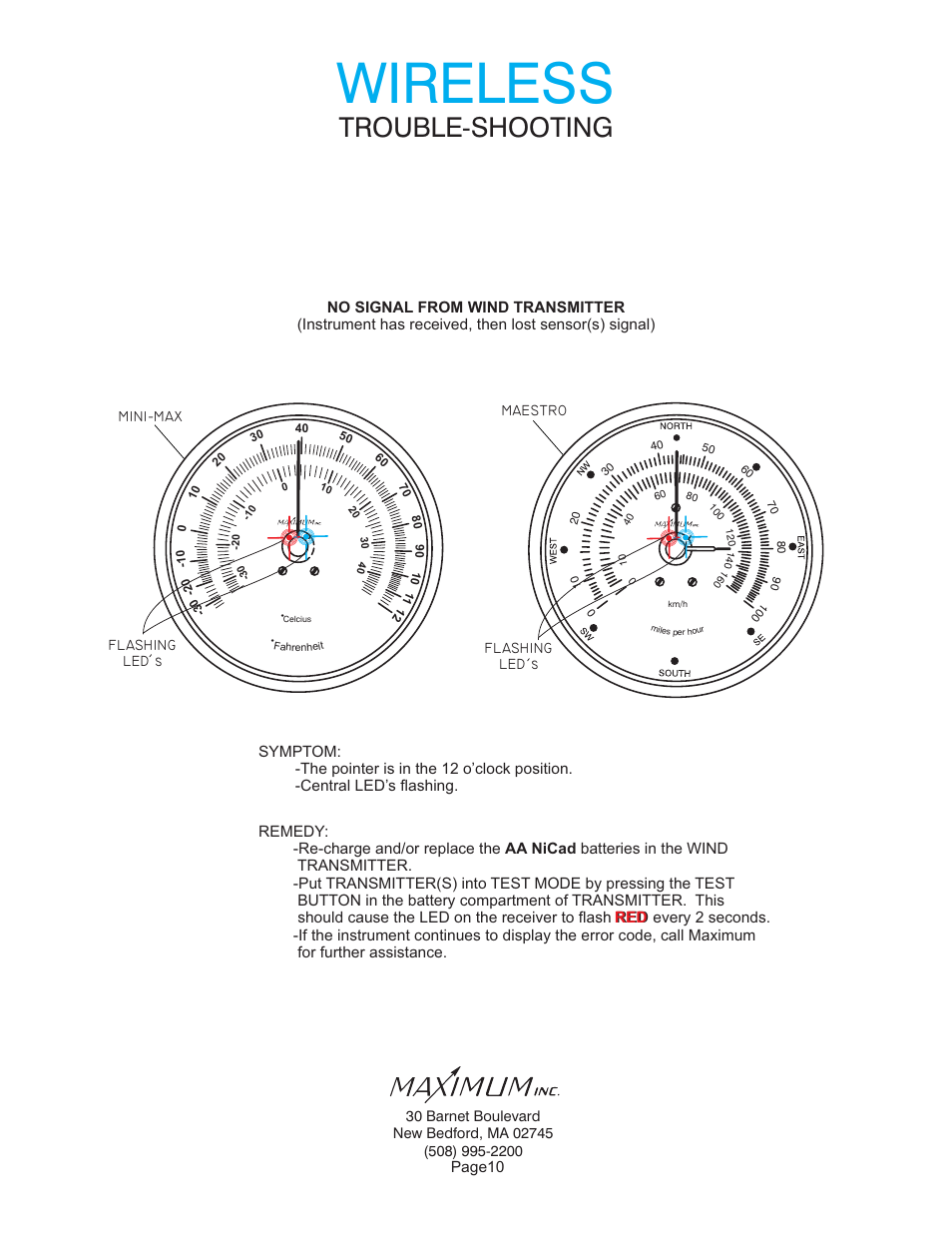 Wireless, Trouble-shooting | Maximum Wireless Mini-Max (2006-2012) User Manual | Page 10 / 14