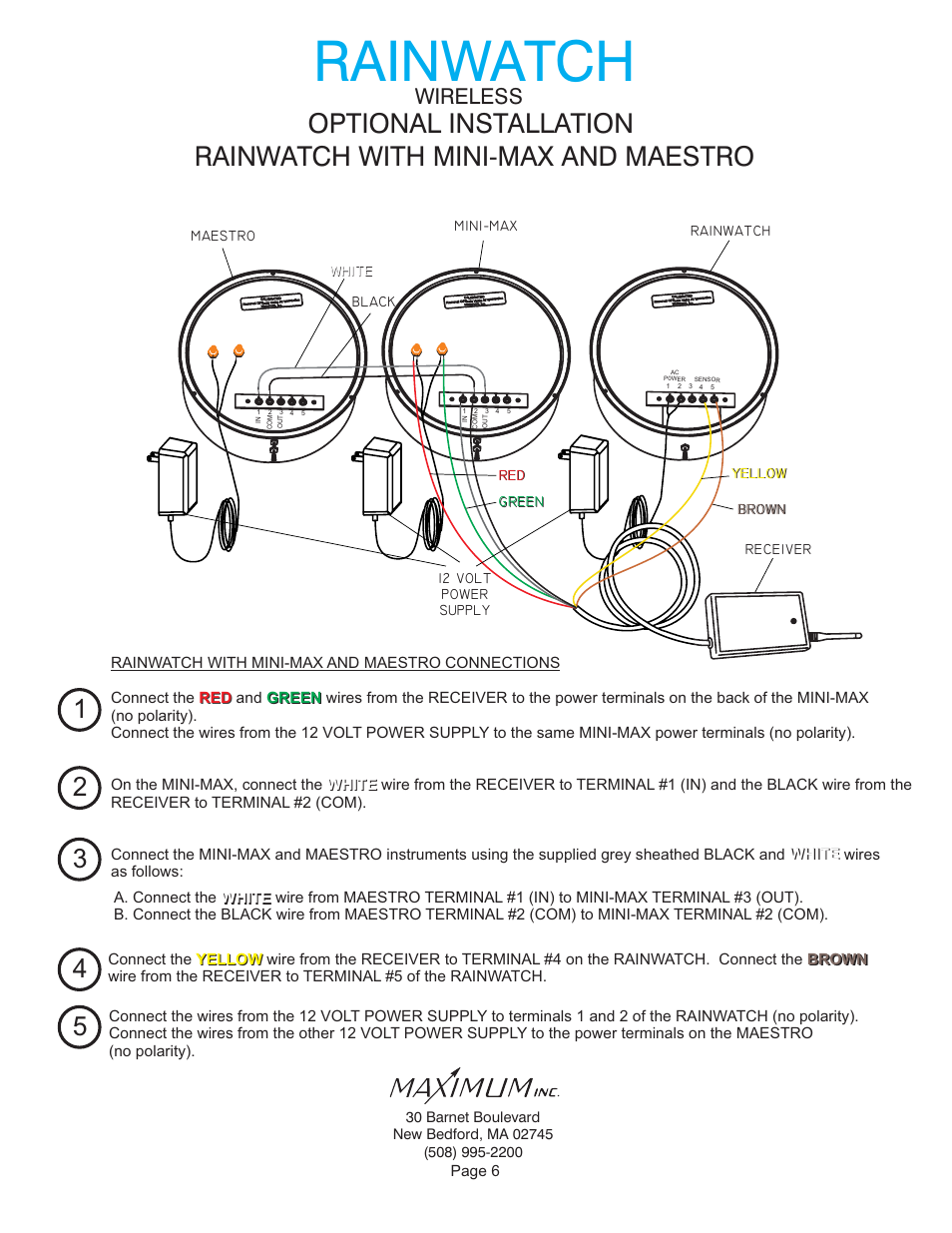 Rainwatch, Wireless | Maximum Wireless Rainwatch (pre-2012) User Manual | Page 6 / 12