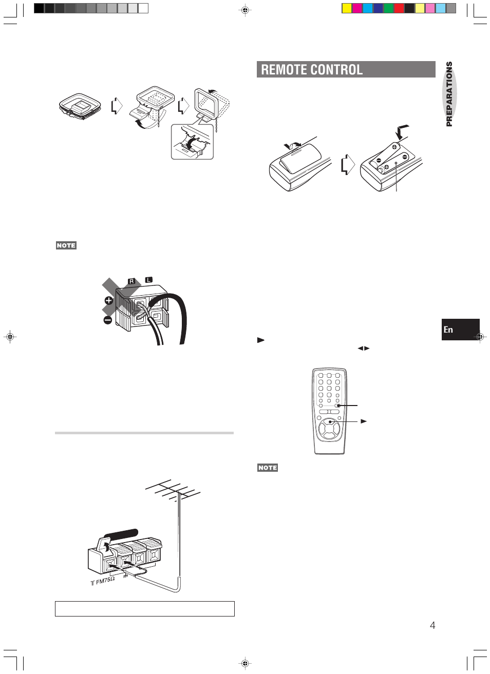 Remote control, Connecting an outdoor antenna | Aiwa XR-M150 User Manual | Page 5 / 20