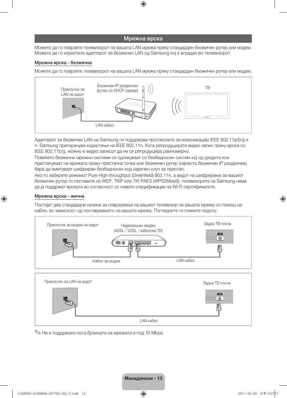 Мрежна врска | Samsung UE46D6570WS User Manual | Page 233 / 342