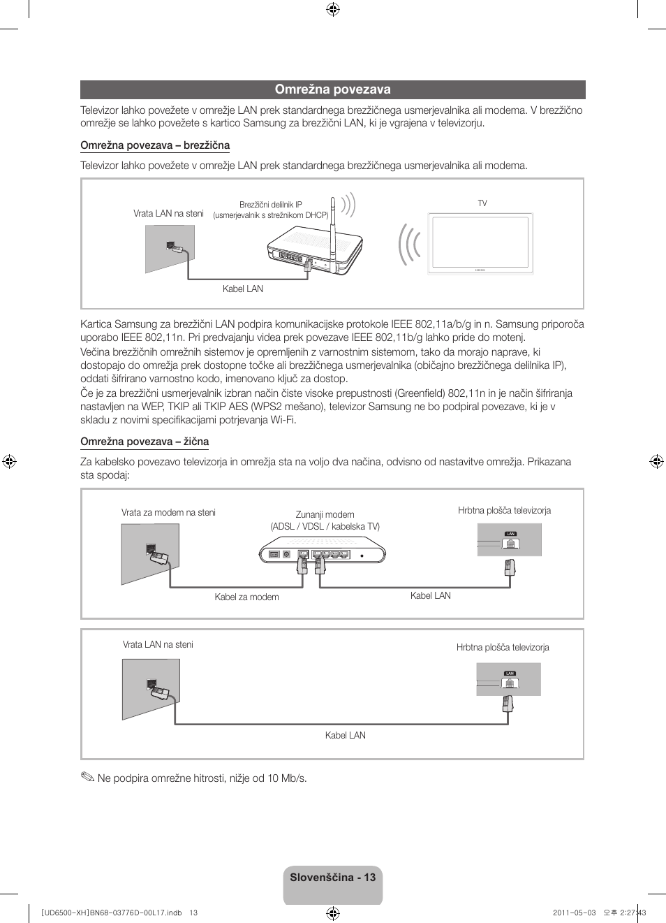 Omrežna povezava | Samsung UE46D6570WS User Manual | Page 253 / 342