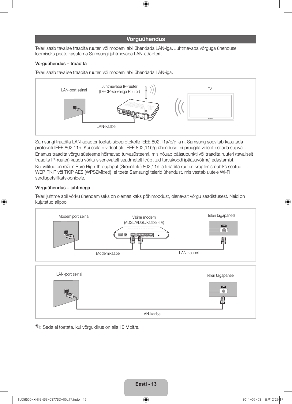 Võrguühendus | Samsung UE46D6570WS User Manual | Page 313 / 342