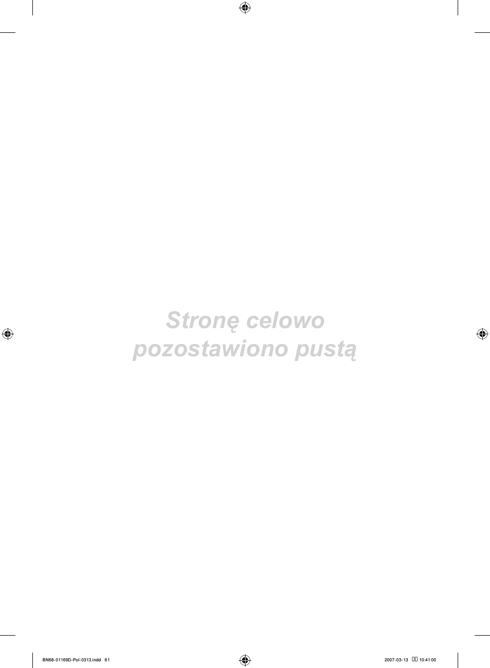 Stronę celowo pozostawiono pustą | Samsung LE40R88BD User Manual | Page 187 / 560