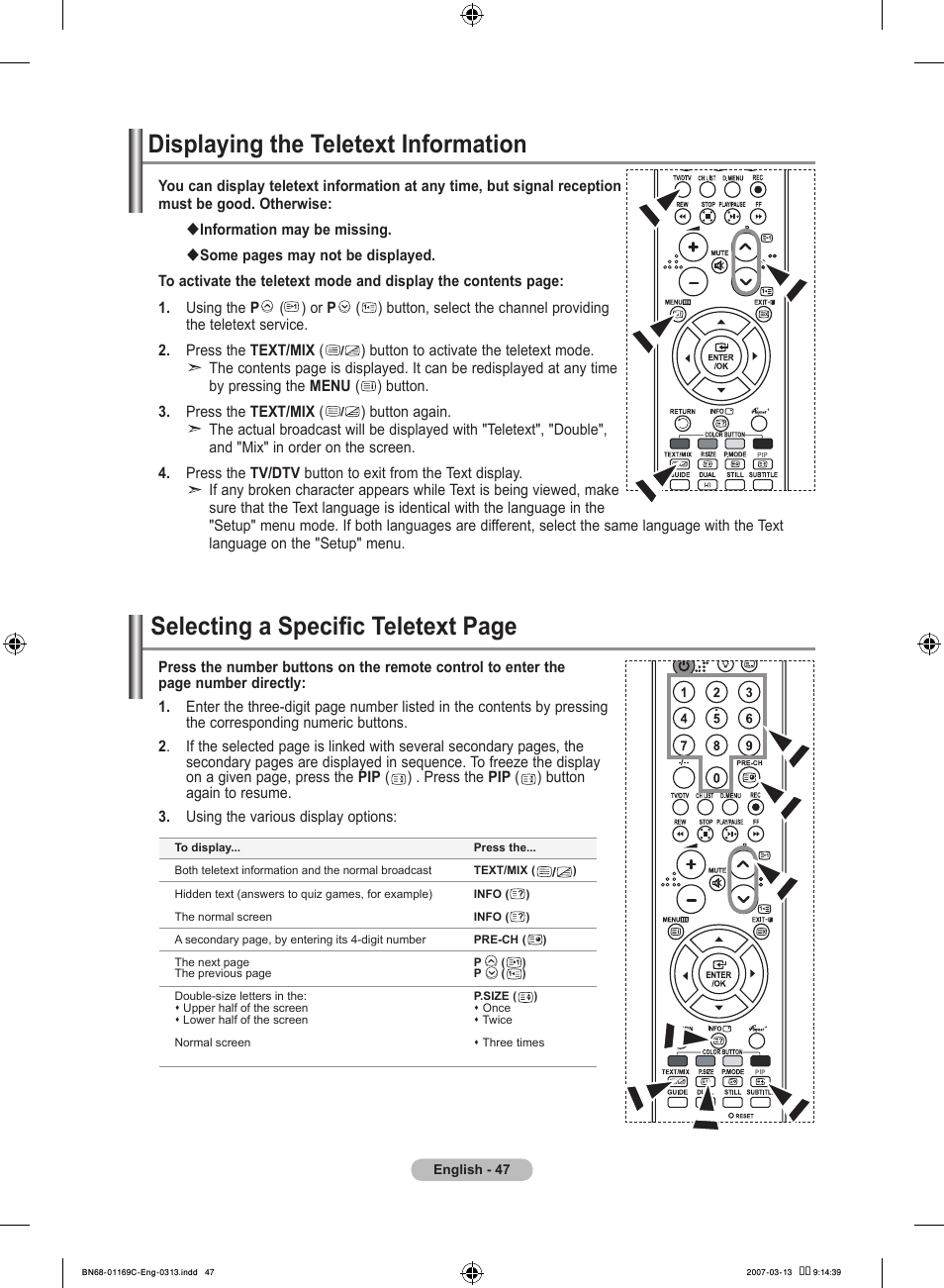 Displaying the teletext information | Samsung LE40R88BD User Manual | Page 49 / 560