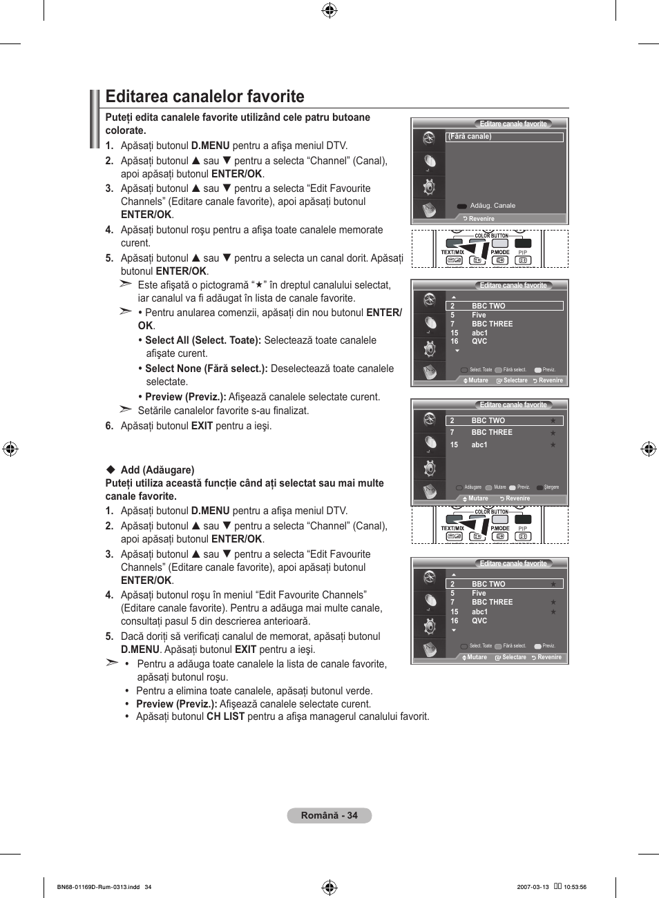 Editarea canalelor favorite | Samsung LE40R88BD User Manual | Page 532 / 560