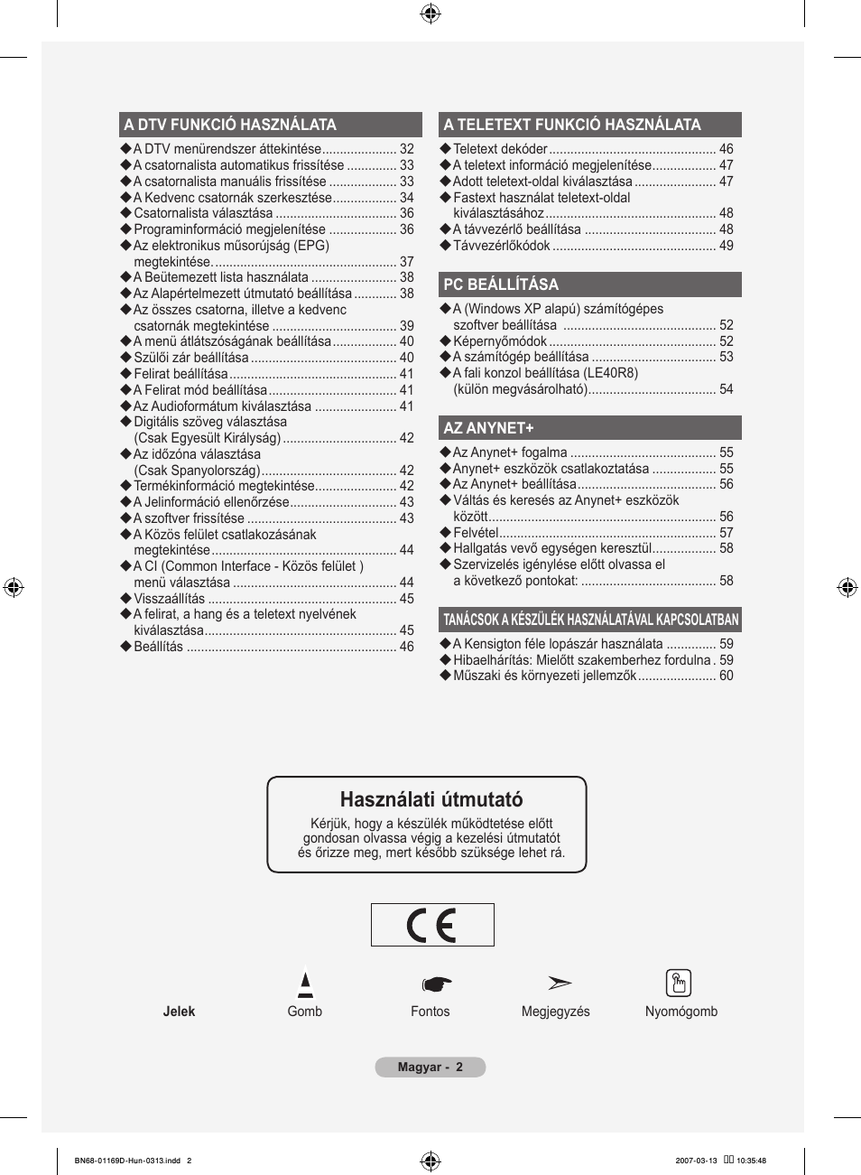 Használati útmutató | Samsung LE40R88BD User Manual | Page 66 / 560