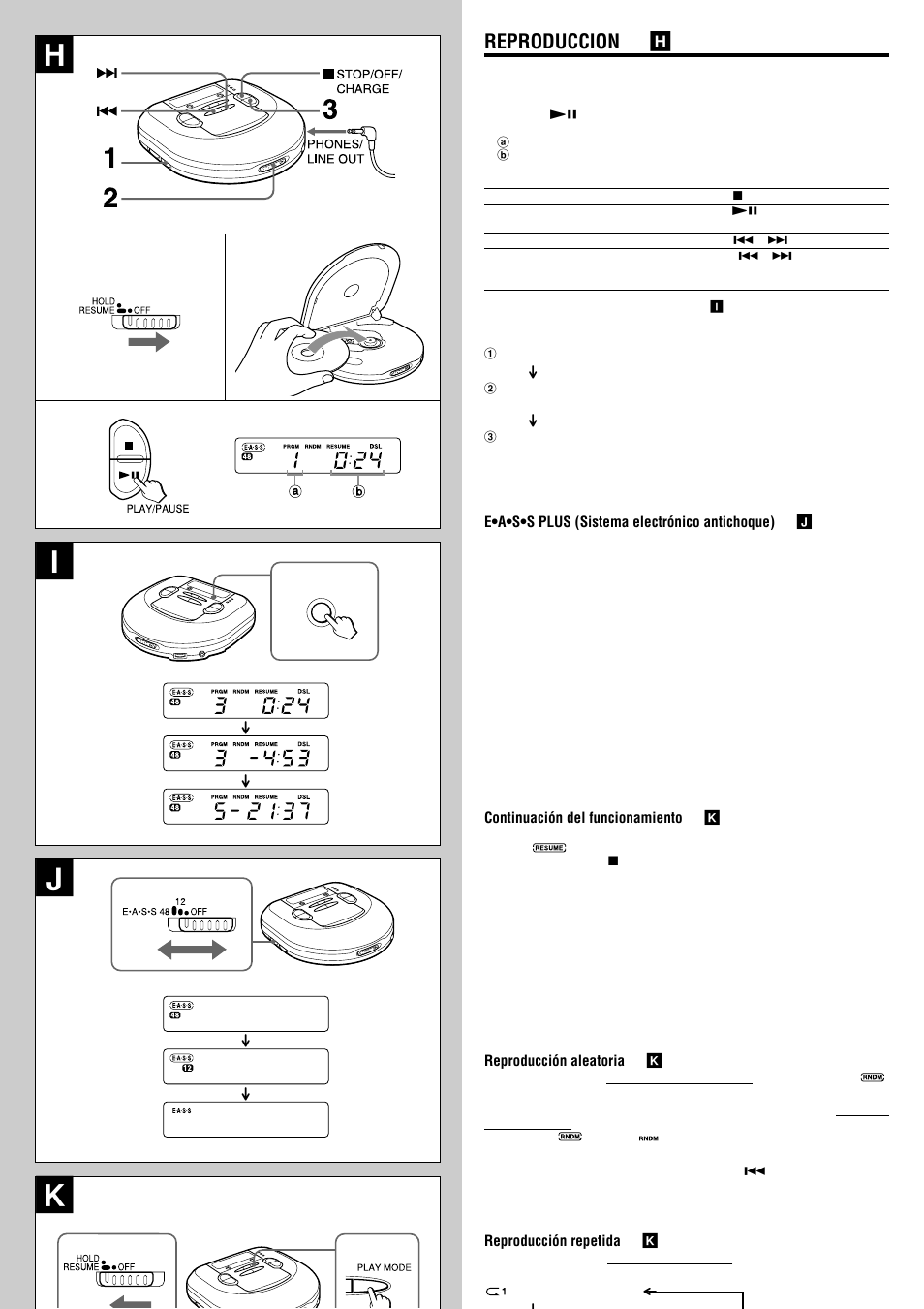 Reproduccion → h | Aiwa XP-R207 User Manual | Page 13 / 24