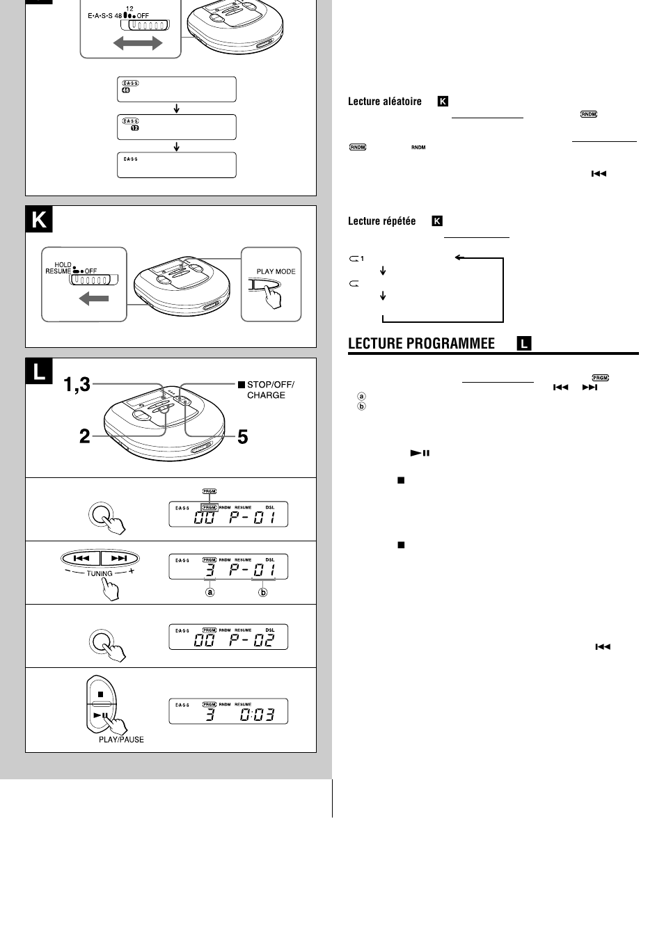 Lecture programmee → l | Aiwa XP-R207 User Manual | Page 22 / 24
