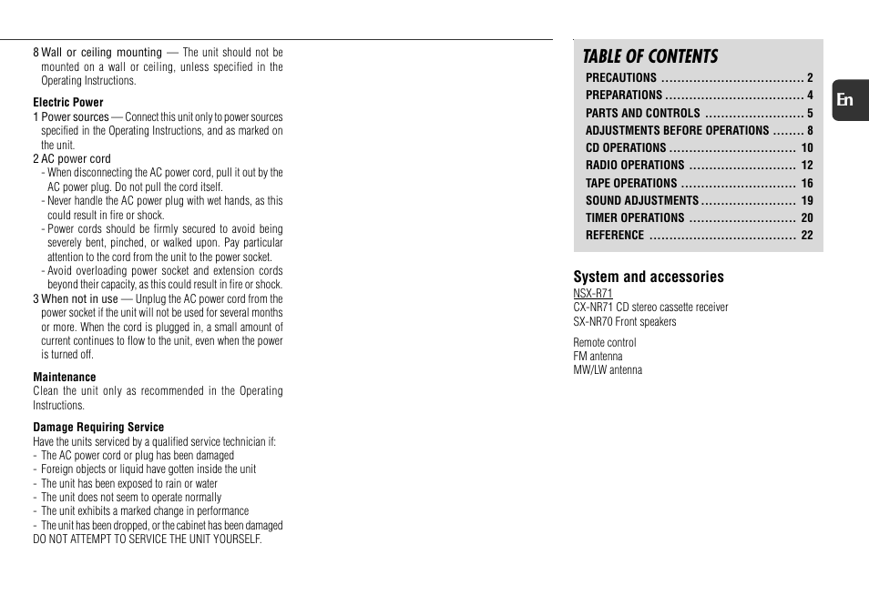 Aiwa NSX-R71 User Manual | Page 3 / 24
