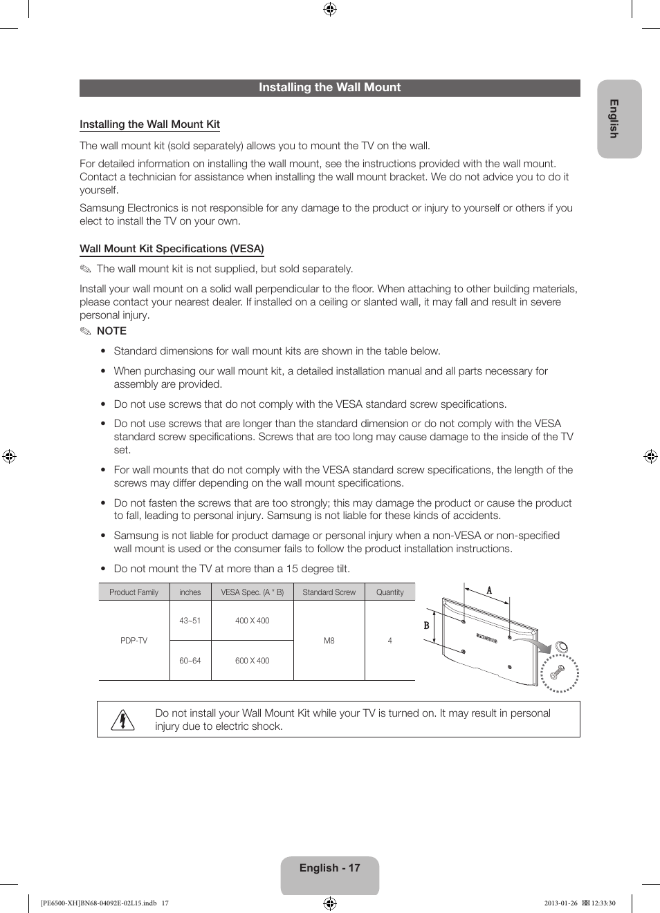 Samsung PS51E6500ES User Manual | Page 17 / 354