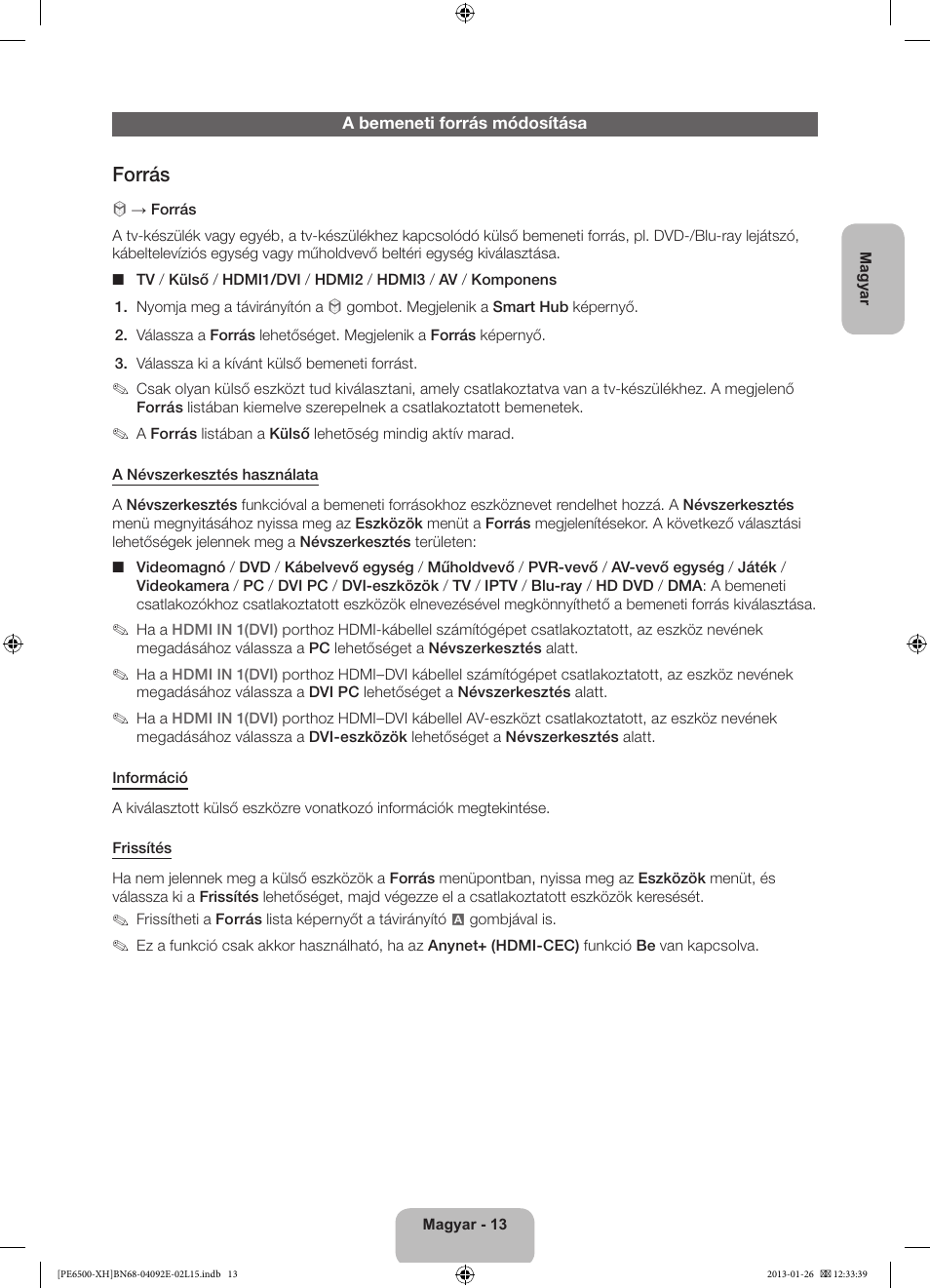 Forrás | Samsung PS51E6500ES User Manual | Page 35 / 354