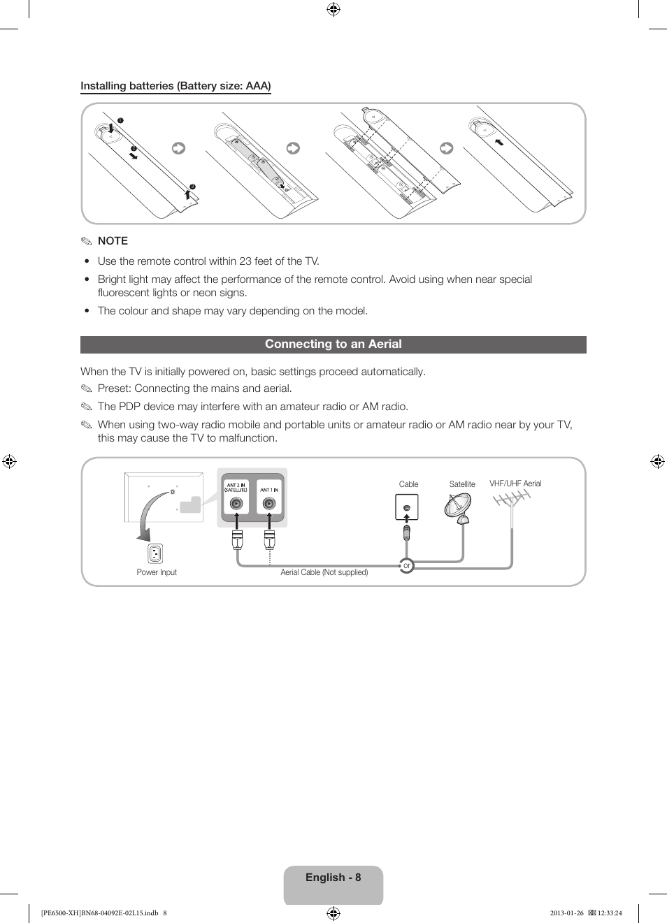 Samsung PS51E6500ES User Manual | Page 8 / 354
