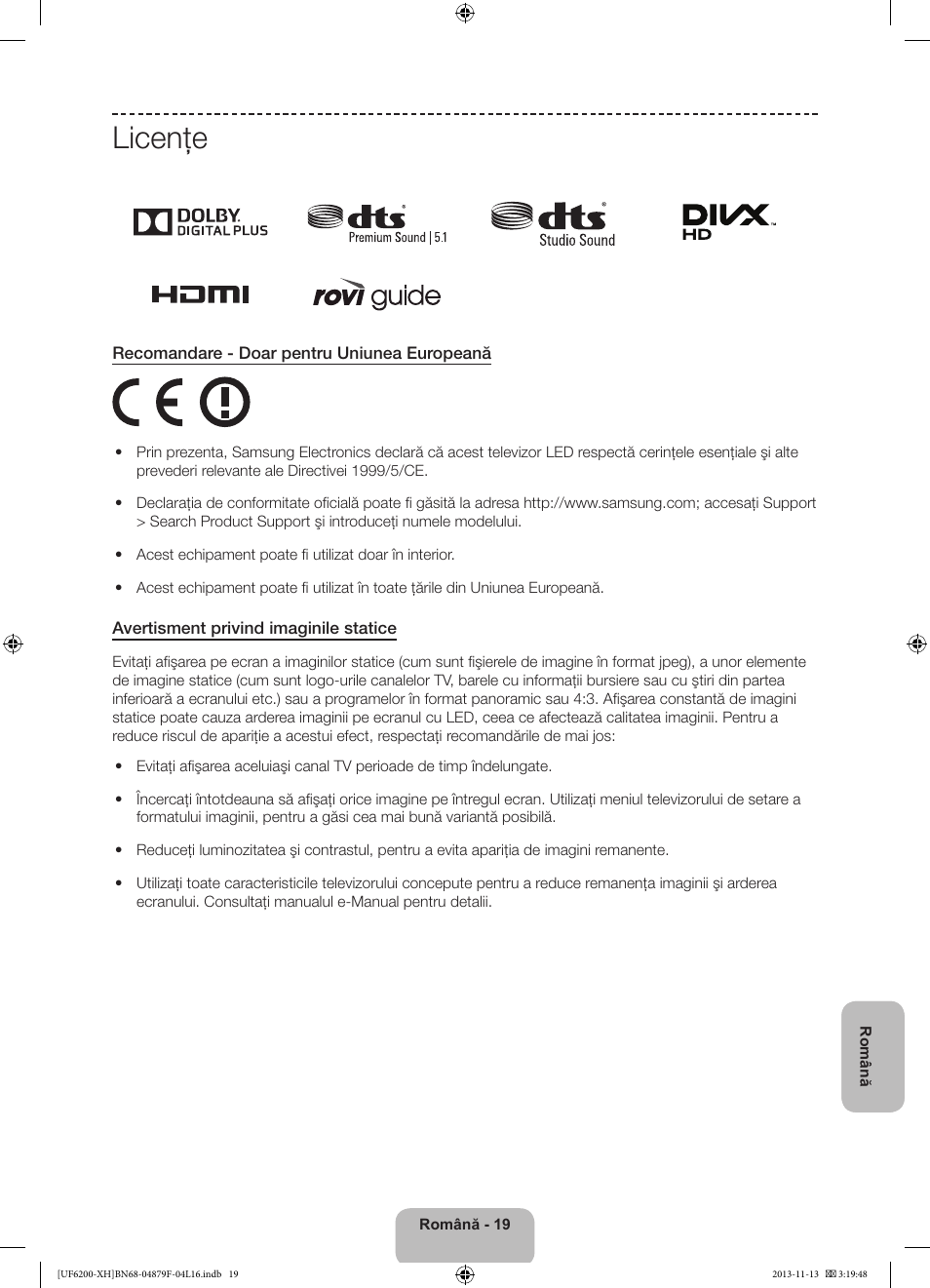 Licenţe | Samsung UE32F6200AW User Manual | Page 163 / 289