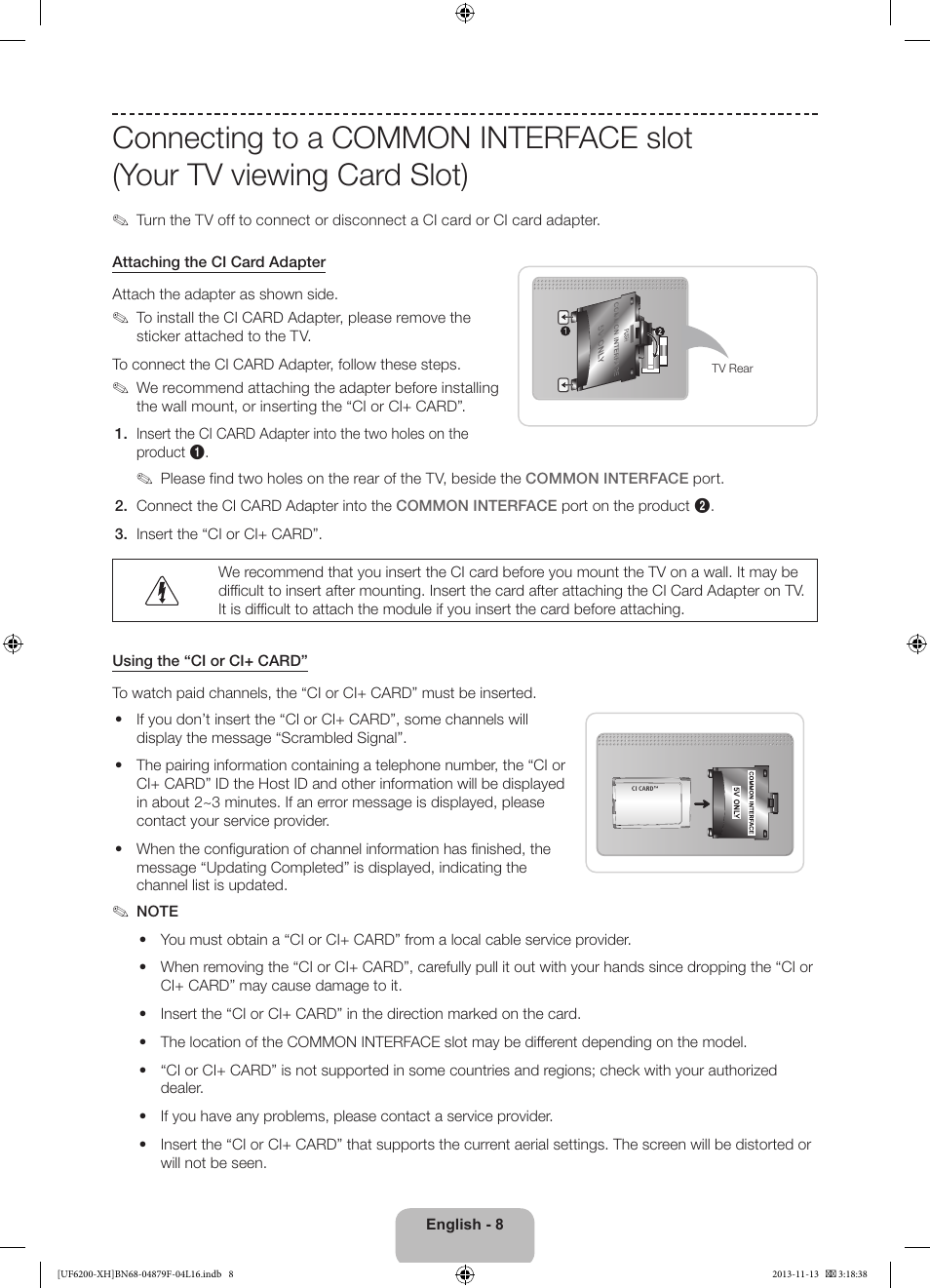 Samsung UE32F6200AW User Manual | Page 8 / 289