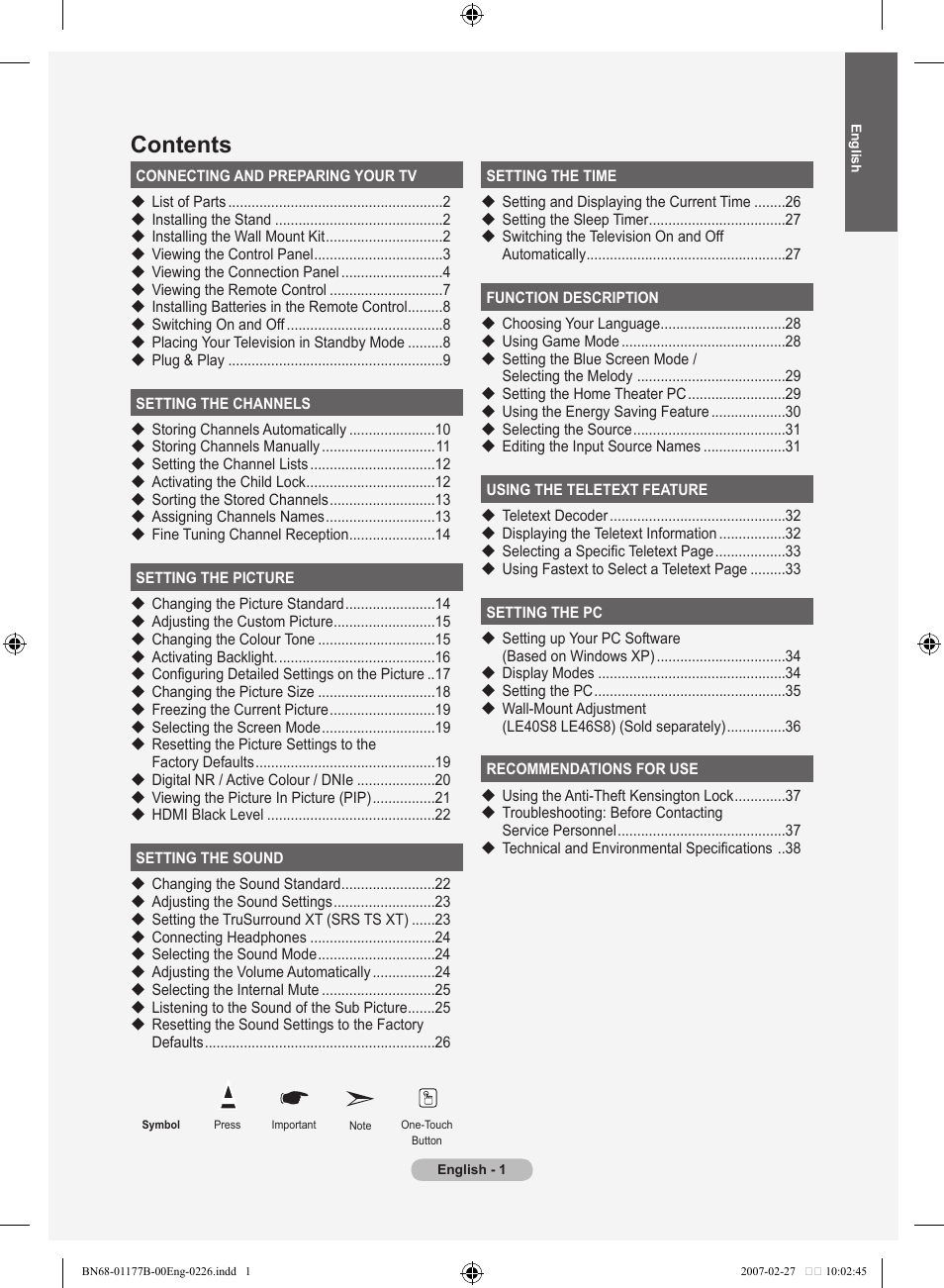 Samsung LE32R81B User Manual | Page 3 / 482