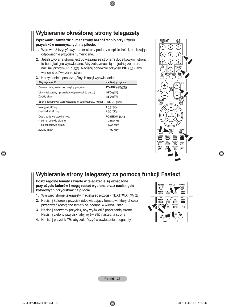 Wybieranie określonej strony telegazety | Samsung LE32R81B User Manual | Page 352 / 482