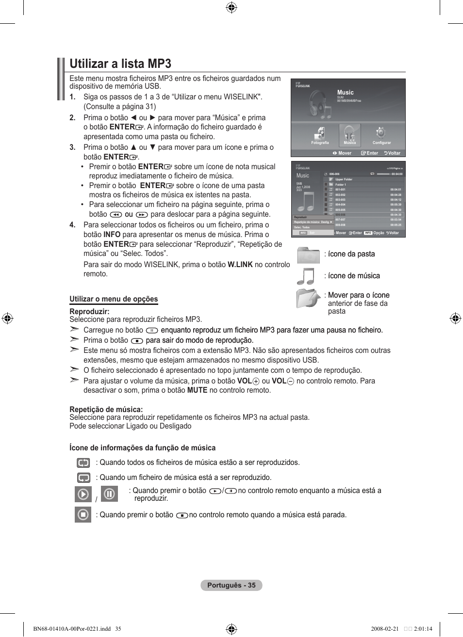 Utilizar a lista mp | Samsung LE46A551P2R User Manual | Page 351 / 629