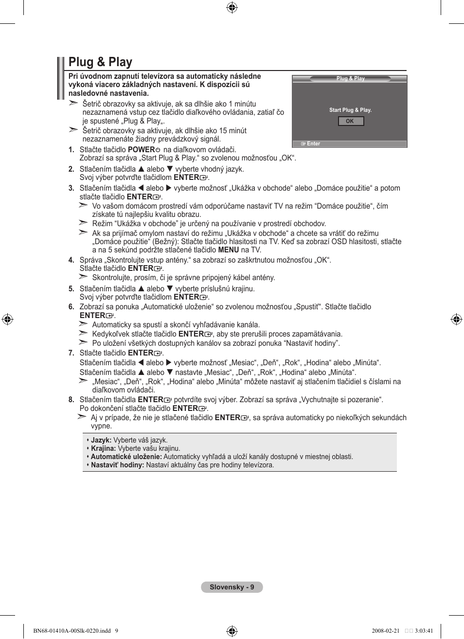 Plug & play | Samsung LE46A551P2R User Manual | Page 533 / 629