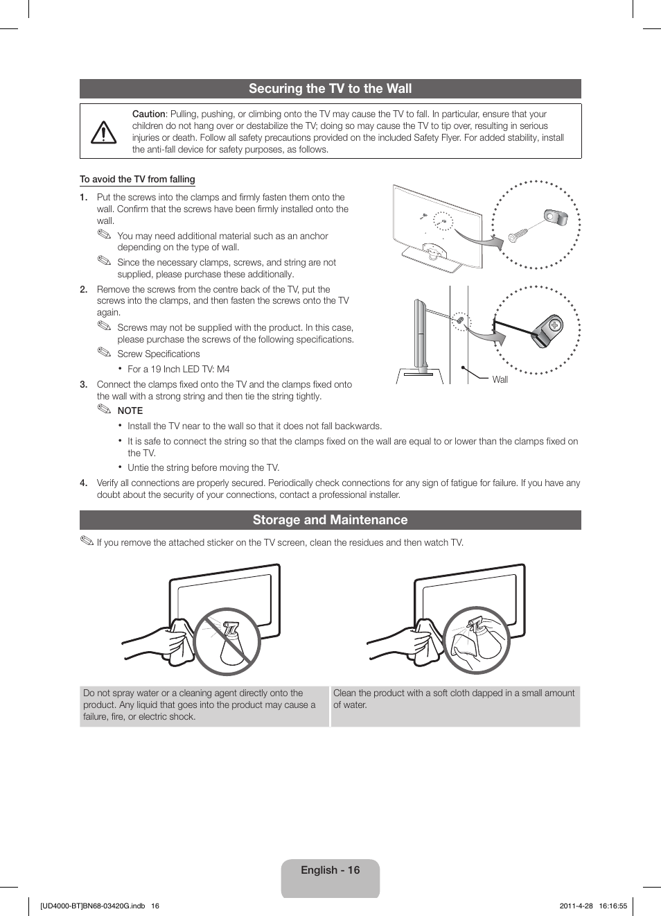 Samsung UE19D4010NW User Manual | Page 16 / 146