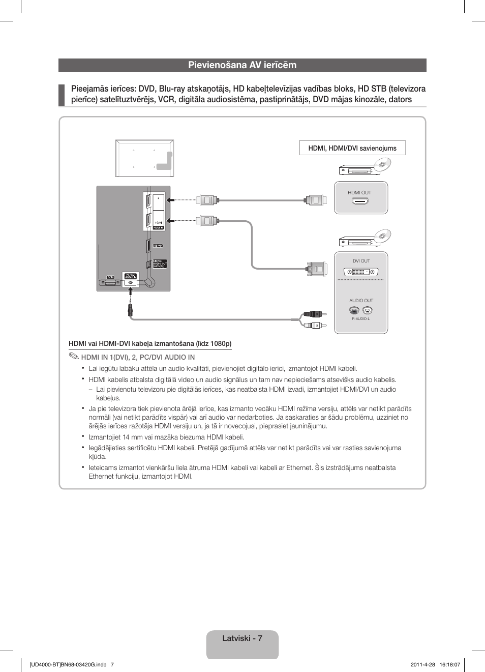 Pievienošana av ierīcēm | Samsung UE19D4010NW User Manual | Page 71 / 146